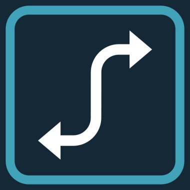 Bend ok vektör simgesi bir çerçeve içinde karşısında