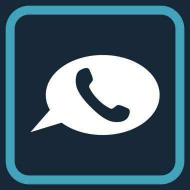 Telefon iletisi vektör simgesi bir çerçeve içinde