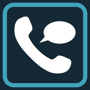 Telefon iletisi vektör simgesi bir çerçeve içinde