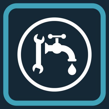 Sıhhi tesisat vektör simgesi bir çerçeve içinde