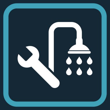 Sıhhi tesisat vektör simgesi bir çerçeve içinde