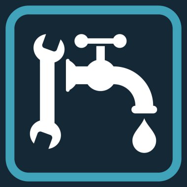 Sıhhi tesisat vektör simgesi bir çerçeve içinde