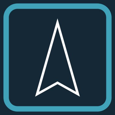 İşaretçi vektör simgesi bir çerçeve içinde yukarı