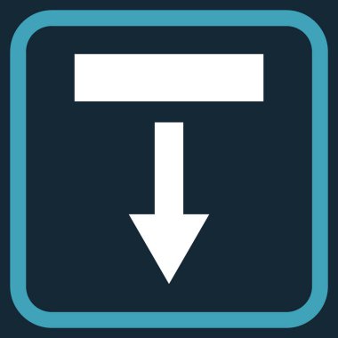 Vektör simgesi bir çerçeve içinde aşağı çekin