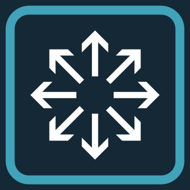 Radyal oklar bir çerçeve içinde simge vektör