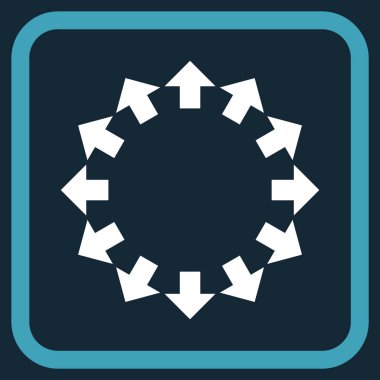 Radyal oklar bir çerçeve içinde simge vektör