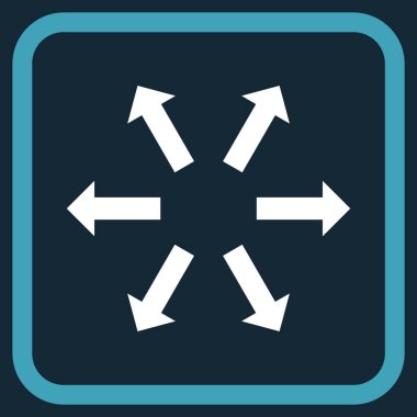 Radyal oklar bir çerçeve içinde simge vektör