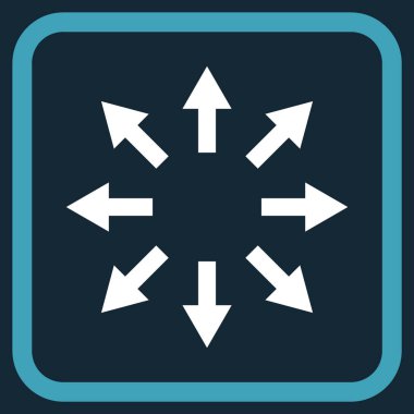 Radyal oklar bir çerçeve içinde simge vektör