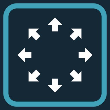 Radyal oklar bir çerçeve içinde simge vektör