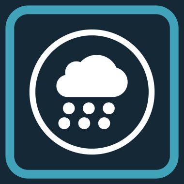 Yağmur bulutu vektör simgesi bir çerçeve içinde