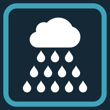 Yağmur bulutu vektör simgesi bir çerçeve içinde
