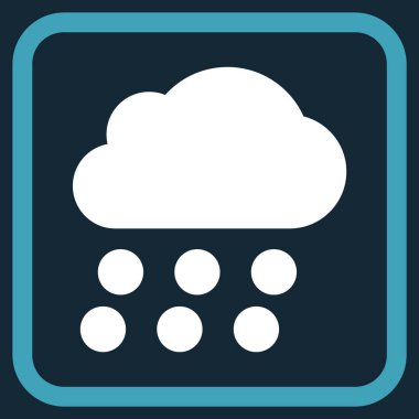 Yağmur bulutu vektör simgesi bir çerçeve içinde