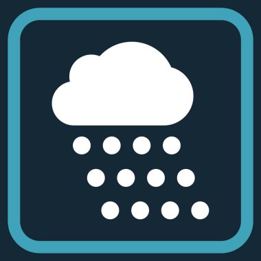 Yağmur bulutu vektör simgesi bir çerçeve içinde