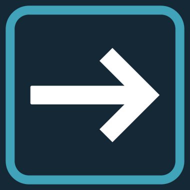 Sağ ok vektör simgesi bir çerçeve içinde