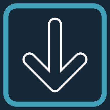 Vektör simgesi bir çerçeve içinde aşağı yönlü ok