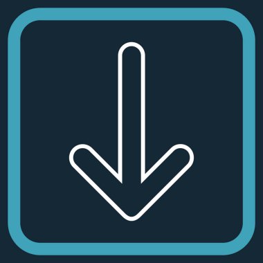 Vektör simgesi bir çerçeve içinde aşağı yönlü ok