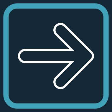 Yuvarlak ok doğru vektör simgesi bir çerçeve içinde