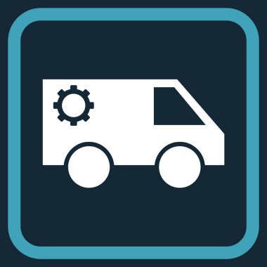 Hizmet araba vektör simgesi bir çerçeve içinde