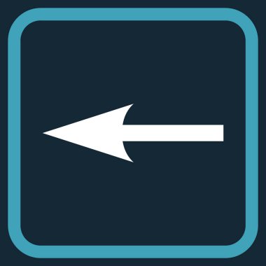 Keskin ok sol vektör simgesi bir çerçeve içinde