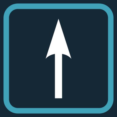 Vektör simgesi bir çerçeve içinde yukarı ok keskin