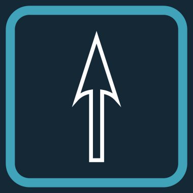 Vektör simgesi bir çerçeve içinde yukarı ok keskin