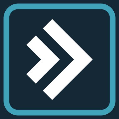 Üst karakter doğru vektör simgesi bir çerçeve içinde