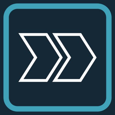 Üst karakter doğru vektör simgesi bir çerçeve içinde