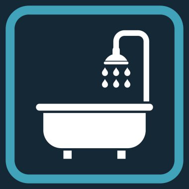 Duş Banyo vektör simgesi bir çerçeve içinde