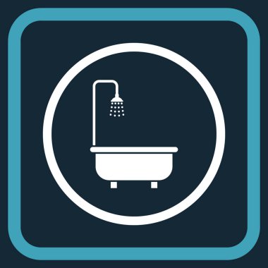 Duş Banyo vektör simgesi bir çerçeve içinde