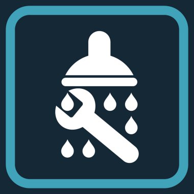 Duş sıhhi tesisat vektör simgesi bir çerçeve içinde