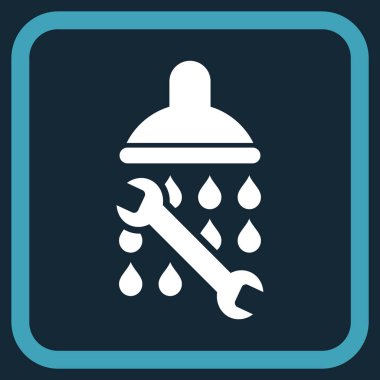 Duş sıhhi tesisat vektör simgesi bir çerçeve içinde