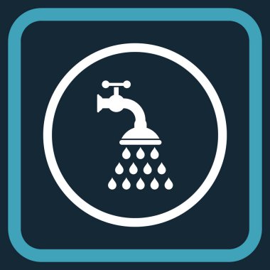 Duş musluk vektör simgesi bir çerçeve içinde