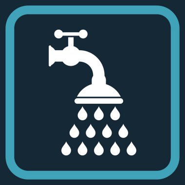 Duş musluk vektör simgesi bir çerçeve içinde