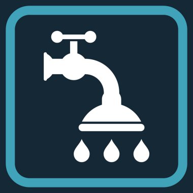 Duş musluk vektör simgesi bir çerçeve içinde