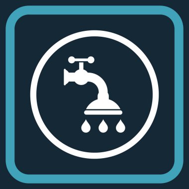 Duş musluk vektör simgesi bir çerçeve içinde