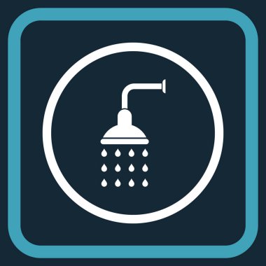 Duş vektör simgesi bir çerçeve içinde