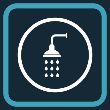 Duş vektör simgesi bir çerçeve içinde