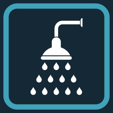 Duş vektör simgesi bir çerçeve içinde