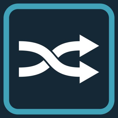 Shuffle okları doğru vektör simgesi bir çerçeve içinde