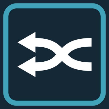 Shuffle oklar sol vektör simgesi bir çerçeve içinde