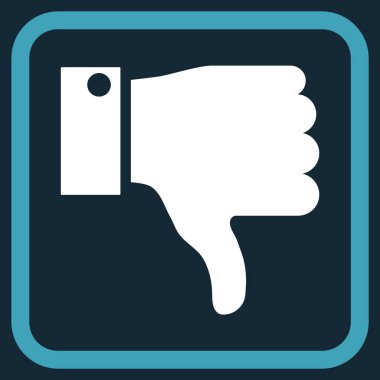 Vektör simgesi bir çerçeve içinde aşağı parmak