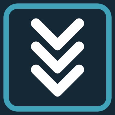 Vektör simgesi bir çerçeve içinde aşağı çift ok ucu