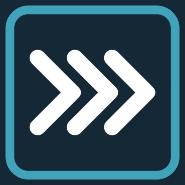 Ok ucu doğru vektör simgesi bir çerçeve içinde üçlü