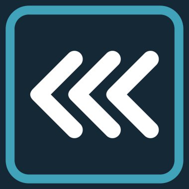 Ok ucu sol vektör simgesi bir çerçeve içinde üçlü