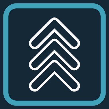 İşaretçi yukarı vektör simgesi bir çerçeve içinde üçlü