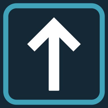 Bir çerçeve içinde yukarı ok vektör simgesi