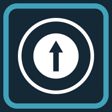 Bir çerçeve içinde yukarı yönlü ok vektör simgesi