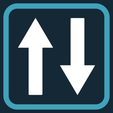 Dikey Çevir ok simge bir çerçeve içinde vektör