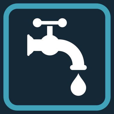 Su dokunun vektör simgesi bir çerçeve içinde