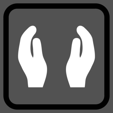 Alkış eller vektör simgesi bir çerçeve içinde